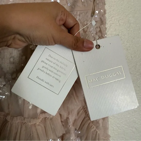 MAC DUGGAL | SEQUINED SCALLOP RUFFLE TIERED V NECK GOWN #9162 - Picture 10 of 16